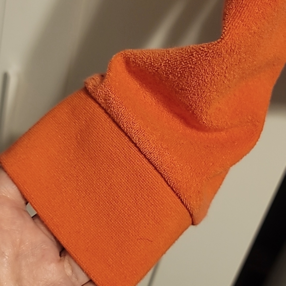 Juicy Couture Hoodie Jacket Women's Large Orange Terry Cloth Zip-Up Vintage Logo - Picture 6 of 10